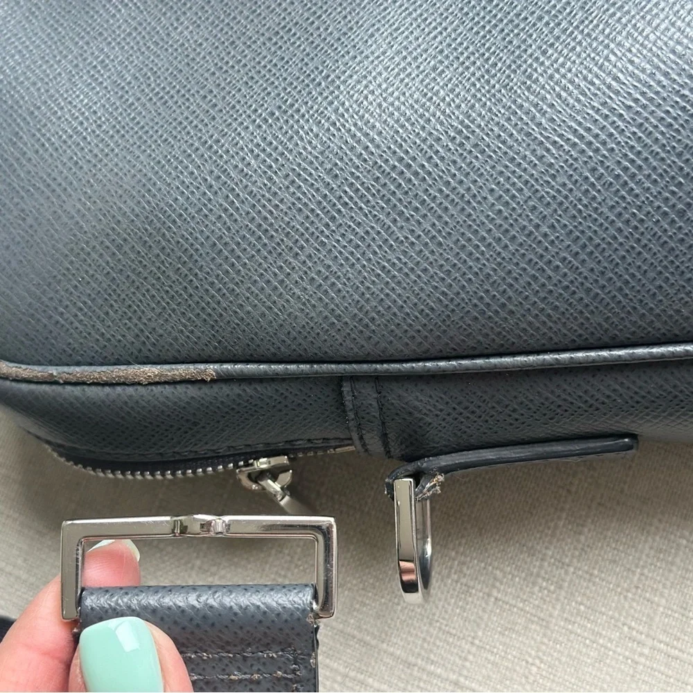Hugo Boss Charcoal Leather Briefcase